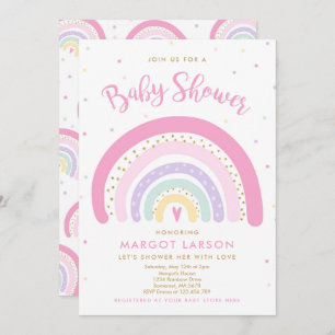 Rainbow Baby Shower Einladung Pastel Rainbow