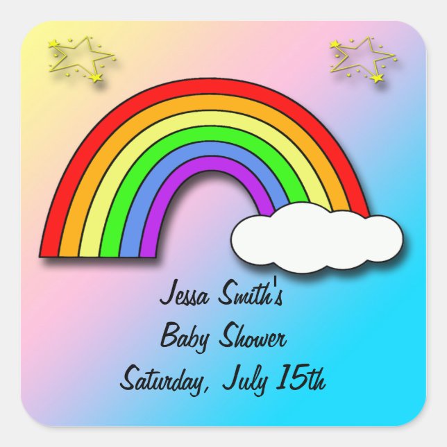 Rainbow Baby Shower Fevor Aufkleber (Vorderseite)