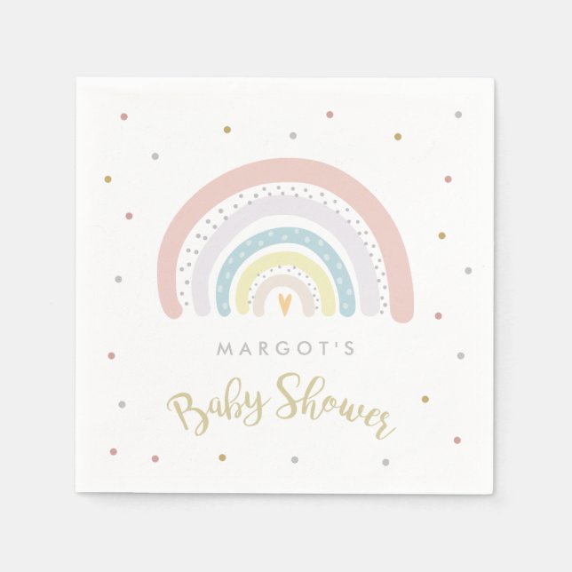 Rainbow Baby Shower Gender Neutral Serviette (Vorderseite)