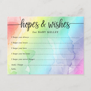 Rainbow Baby Shower Hopps & Wish Card Postkarte