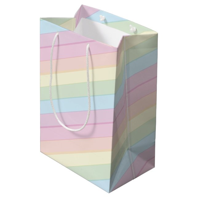 Rainbow Baby Shower Mittlere Geschenktüte (Rückseite Schrägansicht)