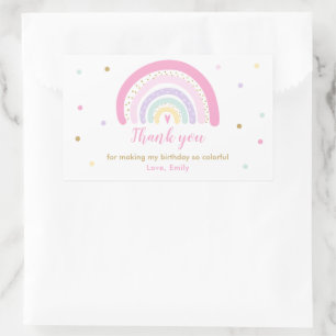 Rainbow Baby Shower Pastel Gevor Rechteckiger Aufkleber