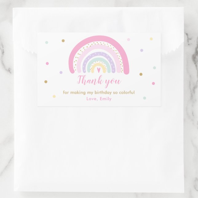 Rainbow Baby Shower Pastel Gevor Rechteckiger Aufkleber (Tasche)