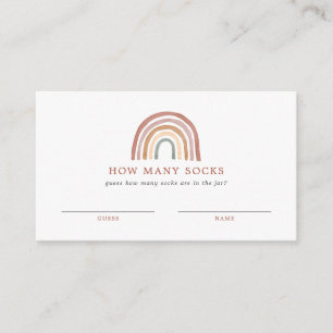 Rainbow Baby Shower schätzt wie viele Socken Card Begleitkarte