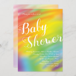 Rainbow Baby Shower Watercolor Gender Neutral Einladung