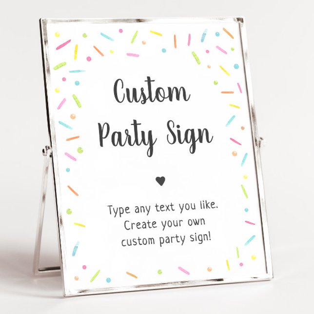 Rainbow Baby Sprinkle Editable Party Sign Poster (Von Creator hochgeladen)