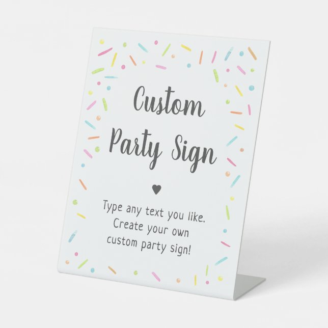 Rainbow Baby Sprinkle Editable Party Sockelschild (Vorderseite)