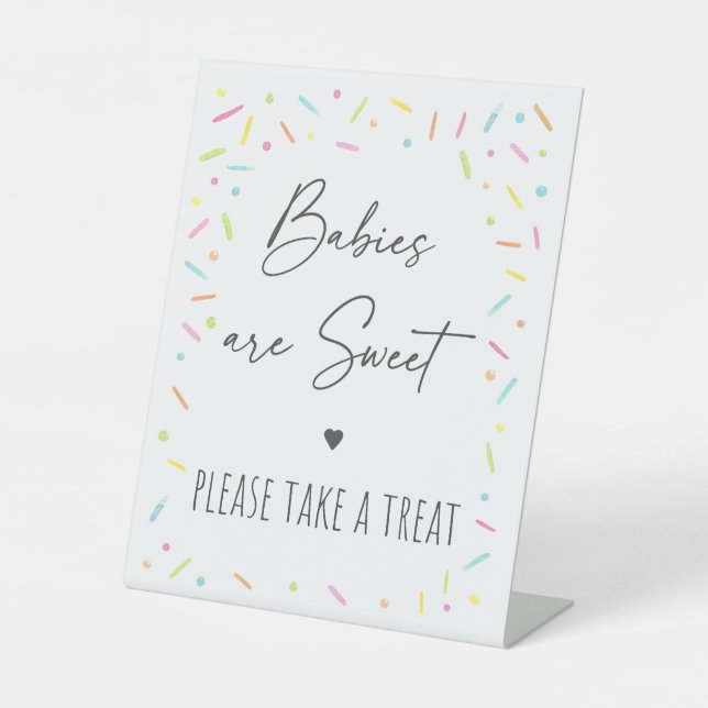 Rainbow Baby Sprinkle Leckerei Sockelschild (Vorderseite)