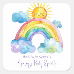 Rainbow Baby Sprinkle Quadratischer Aufkleber