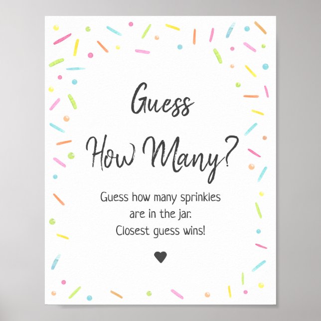 Rainbow Baby Sprinkle rät wie viel Spiel Poster (Vorne)