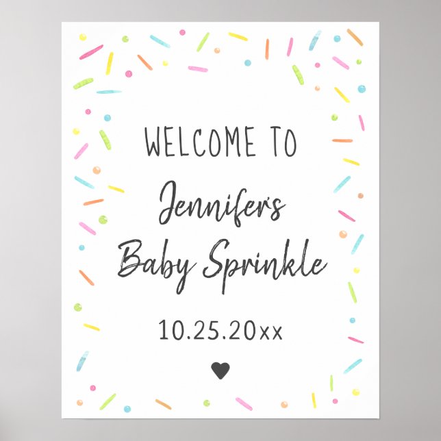 Rainbow Baby Sprinkle Willkommen Poster (Vorne)