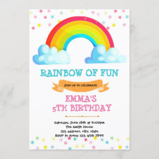 Rainbow Baby Sprinkler Geburtstagsfeier Einladung