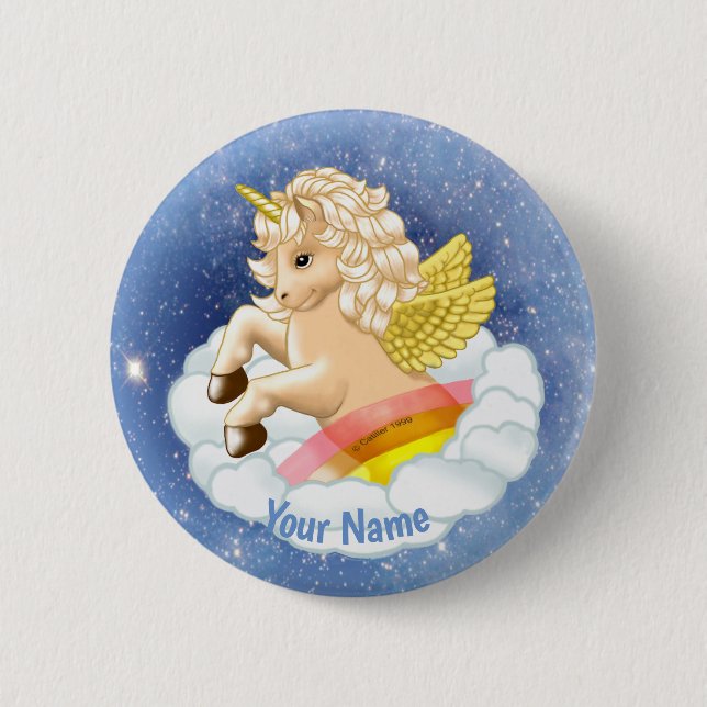 Rainbow Baby Unicorn Button (Vorderseite)