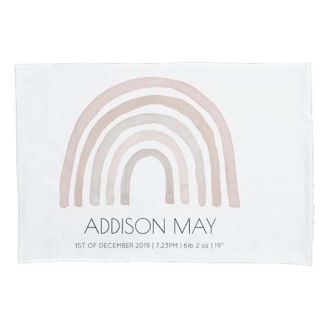 Rainbow-Babypillowatt, rot und neutral Kissenbezug (Vorderseite)