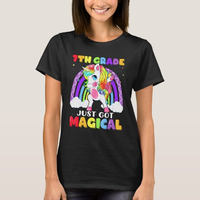 Rainbow Back Got Magical Dabbing Unicorn T-Shirt (Vorderseite)