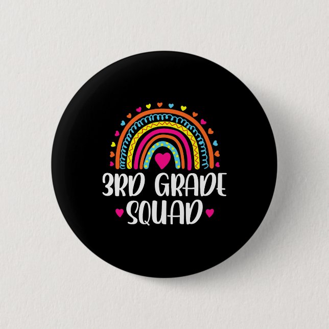 Rainbow Back to School Teacher Kid Button (Vorderseite)