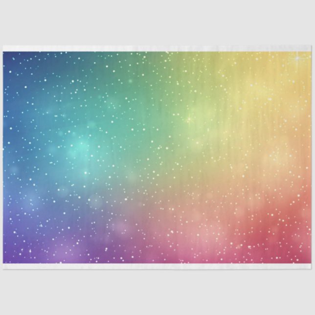 Rainbow Background with Stars Decoupage Seidenpapier (Vorderseite)