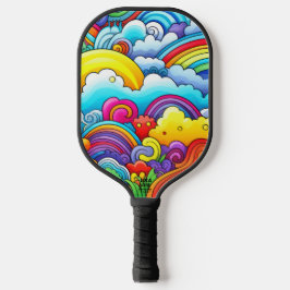 Rainbow backgrounds pickleball schläger