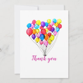 Rainbow BALLOON Girl 1. Geburtstag Pink Vielen Dan Einladung