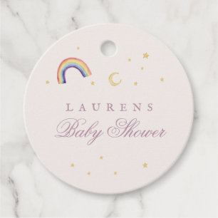 Rainbow Balloons Unicorn Pink Baby Shower Girl Geschenkanhänger