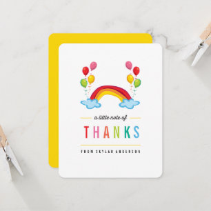 Rainbow & Balloons zum Geburtstag Danke Note Card Einladung