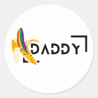 Rainbow Banana - Daddy - Gay Pride Runder Aufkleber