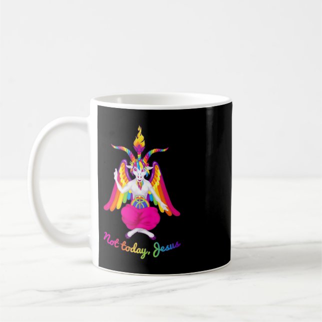 Rainbow Baphomet Not Today Jesus Kawaii Hail Satan Kaffeetasse (Links)