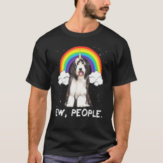Rainbow Barted Collie Ew People Unicorg Hund T-Shirt