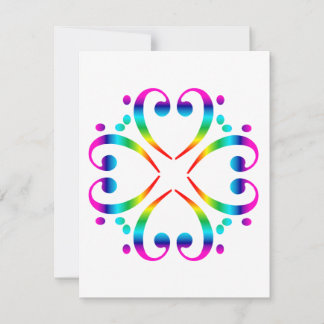 Rainbow Bass Clef Cluster