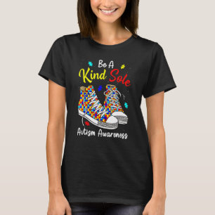 Rainbow Be A Kind Sole Autism-Bewusstseins-Puzzle- T-Shirt