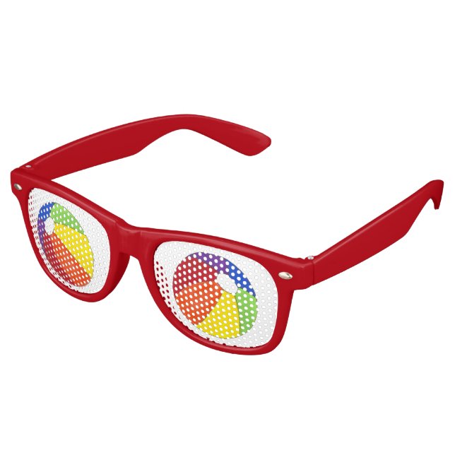 Rainbow Beach Ball Beachball Summer Party Shades Partybrille (Schrägansicht)