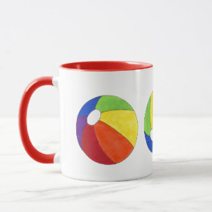 Rainbow Beach Ball Beachball Urlaub Ozean Sommer Tasse