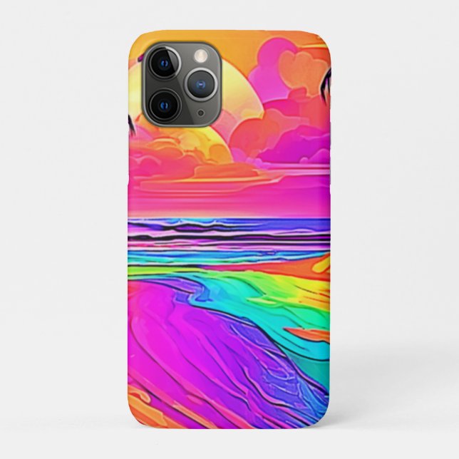 Rainbow Beach: Cartoon Fun Case-Mate iPhone Hülle (Rückseite)