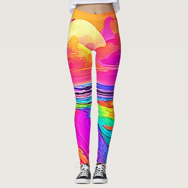 Rainbow Beach: Cartoon Fun Leggings (Vorderseite)
