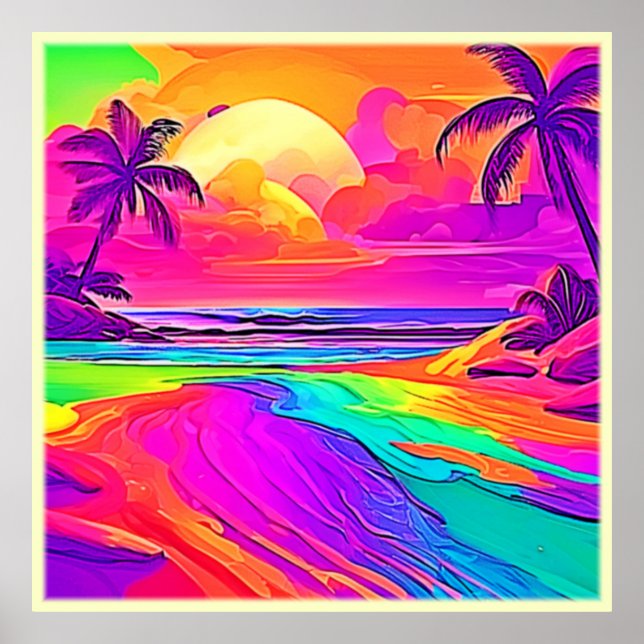 Rainbow Beach: Cartoon Fun Poster (Vorne)