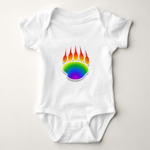 Rainbow Bear Paw Print Baby Strampler