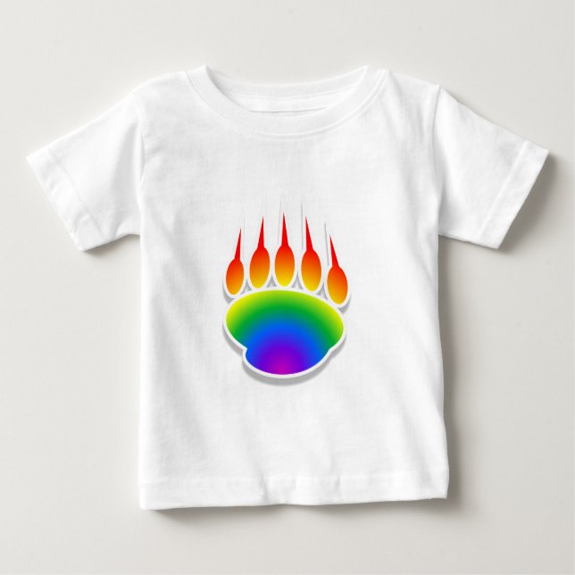 Rainbow Bear Paw Print Baby T-shirt (Vorderseite)