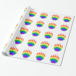 Rainbow Bear Paw Print Geschenkpapier