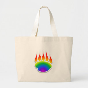 Rainbow Bear Paw Print Jumbo Stoffbeutel