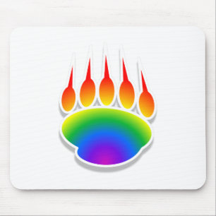 Rainbow Bear Paw Print Mousepad