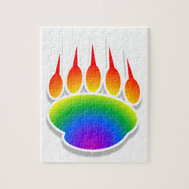 Rainbow Bear Paw Print Puzzle (Vertikal)