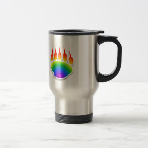Rainbow Bear Paw Print Reisebecher