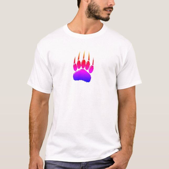 Rainbow Bear Paw Print T-Shirt (Vorderseite)