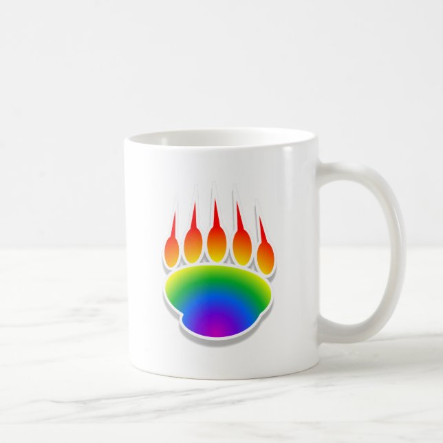 Rainbow Bear Paw Print Tasse (Rechts)