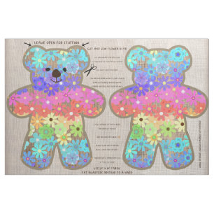 Rainbow Bear Soft Toy Cut and Näh Kit Stoff