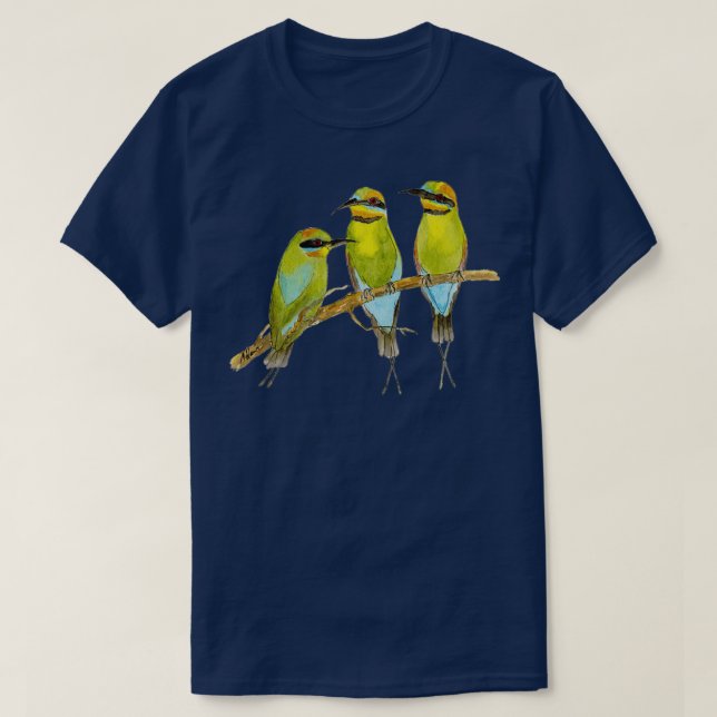 Rainbow Bee Eater Bird T-Shirt (Design vorne)