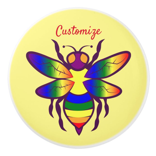 Rainbow Bee Thunder_Cove Keramikknauf (Vorderseite)