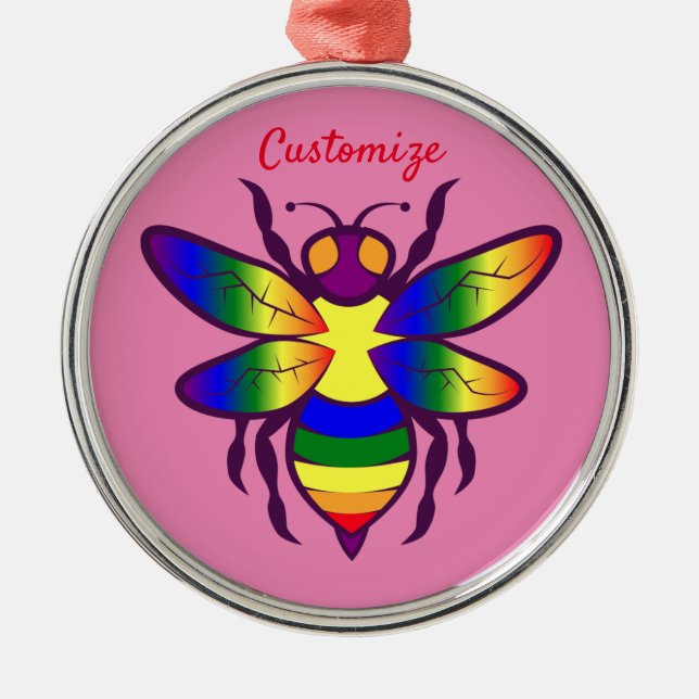 Rainbow Bee Thunder_Cove Ornament Aus Metall (Vorne)