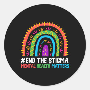 Rainbow beendet das Stigma Mental Health Problem A Runder Aufkleber