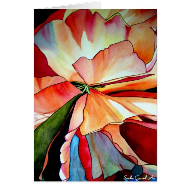 Rainbow Begonia Blume Aquarellkunst (Vorne)
